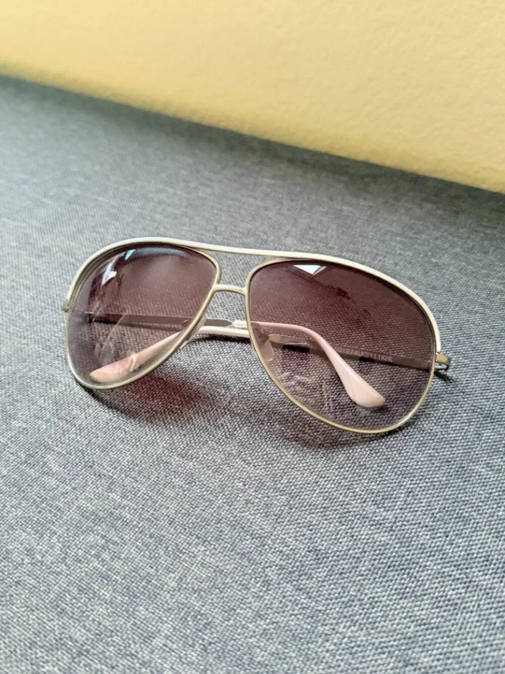 Gradient Aviator Sunglasses with White Trim